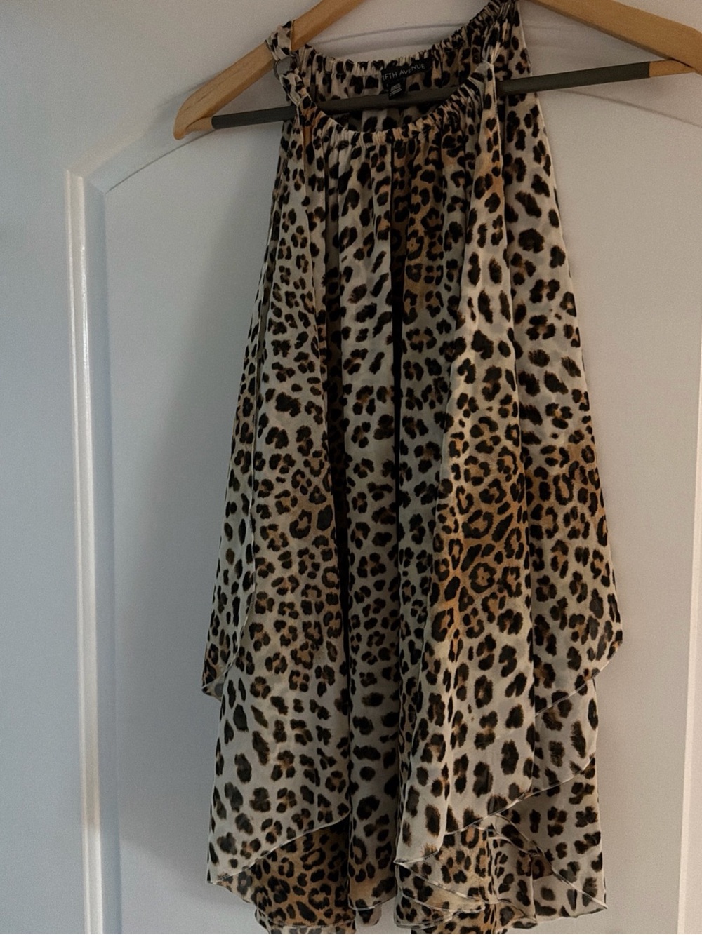 Saks Fifth Avenue Leopard Print butterfly sleeveless top size XS